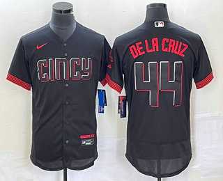 Men's Cincinnati Reds #44 Elly De La Cruz Black 2023 City Connect Flex Base Stitched Baseball Jersey,We sell and wholesale Men's Cincinnati Reds #44 Elly De La Cruz Black 2023 City Connect Flex Base Stitched Baseball Jersey on line form chian!